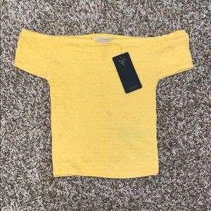 NWT - Guess Off Shoulder Smock Top - XXS